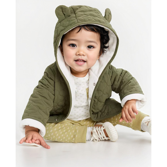 NWT First Impressions Baby Boy Hooded Fleece Lined Jacket Coat 3-6 Months - Picture 1 of 6